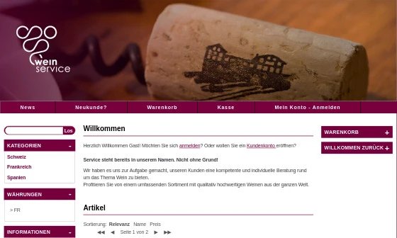 Weinservice - Weinshop